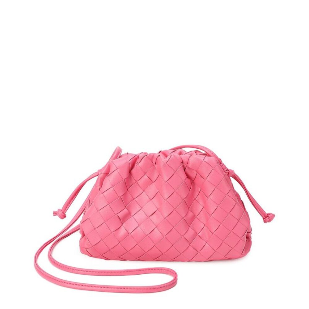 Tiffany & Fred Paris Woven Leather Crossbody, Pink